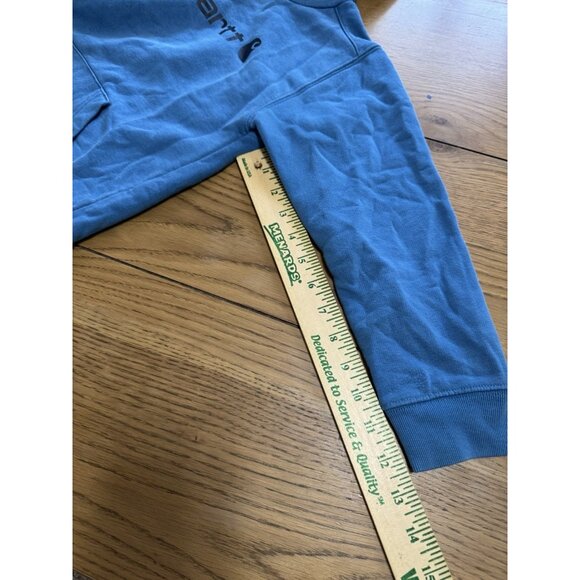 Carhartt Spellout Hoodie Sweatshirt Youth Size Measured Cotton Blend Western - Picture 6 of 10